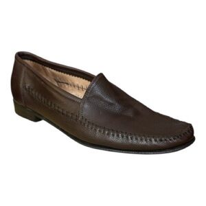 Lorenzo Banfi Handmade Classic Brown Leather Loafers Men's Size US 9